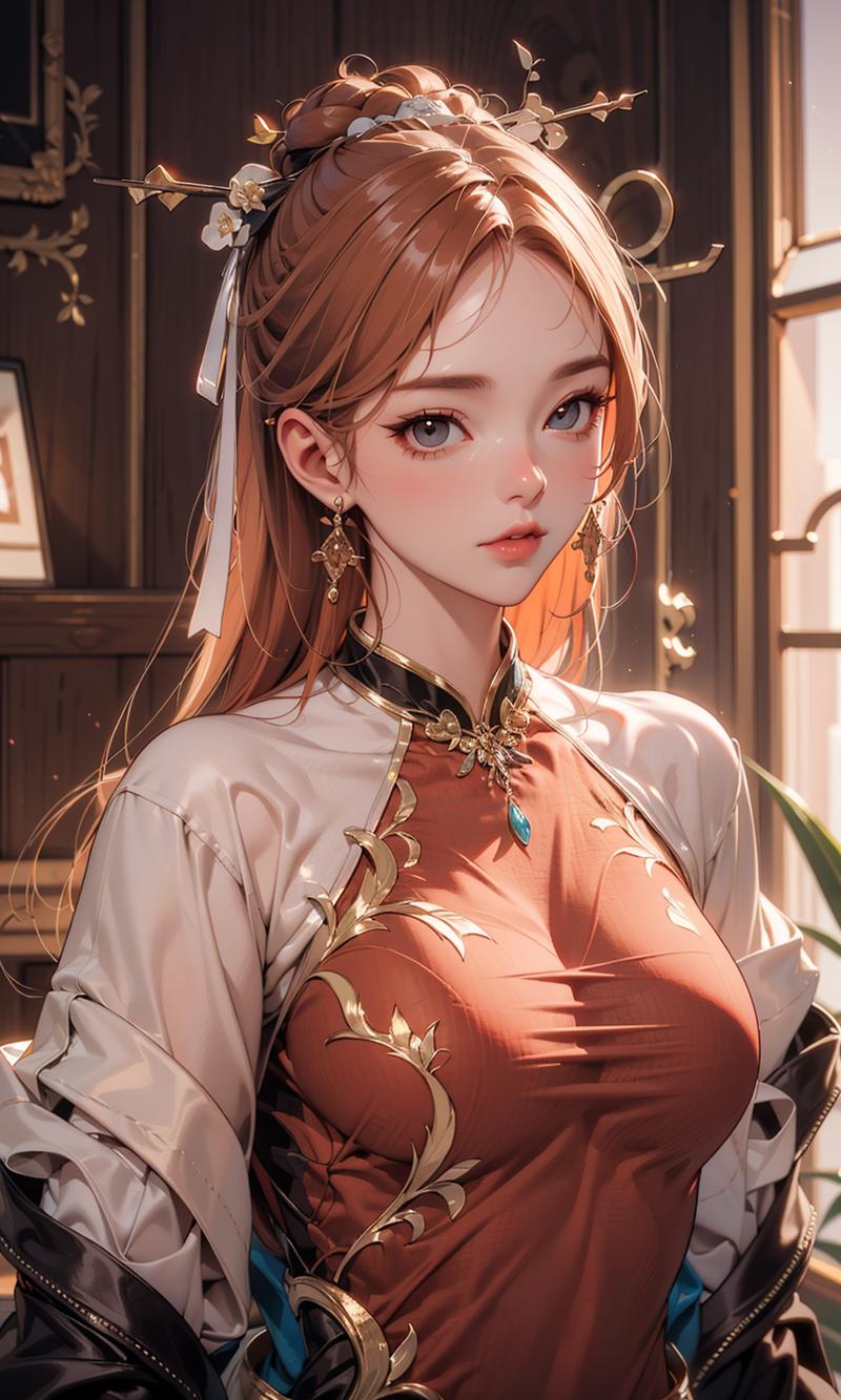 04080-4198502970-masterpiece,ultra highres,ultra detailed,best quality,_1girl,orange hair,china dress,upper body, _lyco_lostark_lusanna_0.8_.png